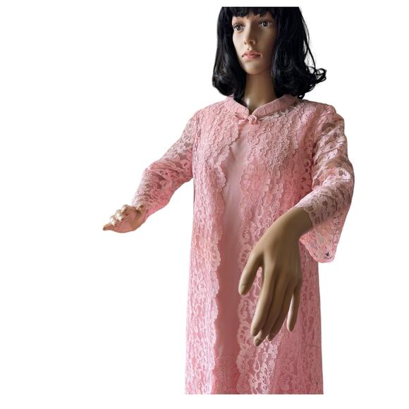 50-60's Vintage Pink dress with matching Lace coat Ladies dress size medium - Picture 17 of 17
